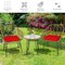 Costway 3PCS Patio Rattan Bistro Set Coffee Table Armchair Garden